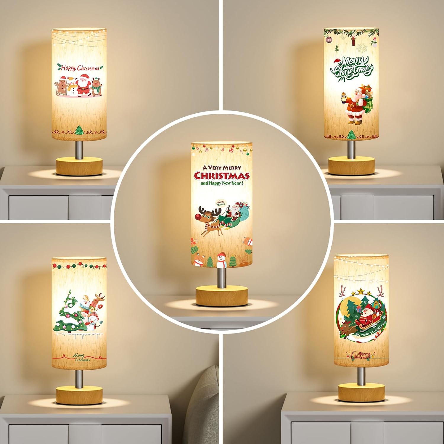 PartageiZ Small Table Lamp for Bedroom Set of 2 - Bedside Lamps for Night Stands, Minimalist Nightstand Light Lamp, Desk Lamps for Reading Room, Kids Room, Living Room, Office, Dorm