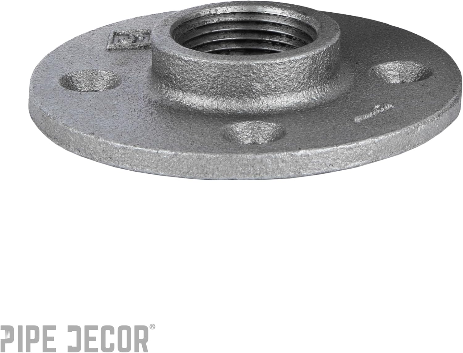PIPE DECOR 1" Floor Flange Fitting, 10-Pack, Malleable Iron, Fits One Inch Diameter Black Steel Plumbing Pipes and Nipples, Build Vintage DIY Pipe Industrial Furniture and Shelving