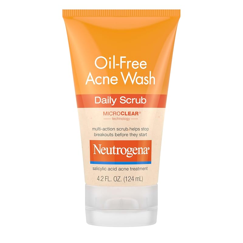 Esfoliante facial Neutrogena Oil Free Daily Acne Scrub com ácido salicílico 2%, 12 unidades de 125 mL