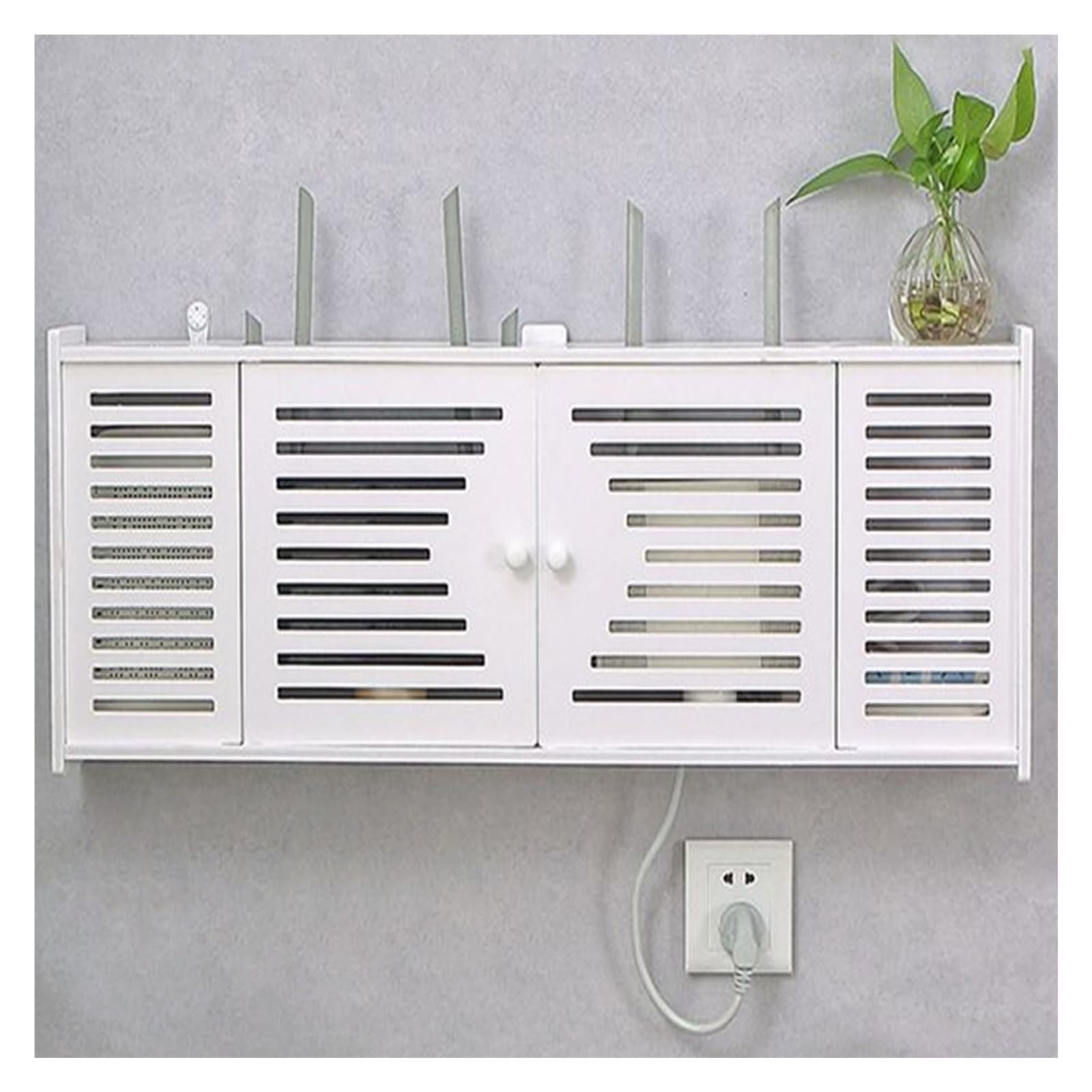 Router-Regal, Wandbehang WLAN-Router-Regal, dekorativer WiFi-Hider, WiFi Wall Router Storage Box, TV-Set-Top-Rack, Wand Aufbewahrungsregal