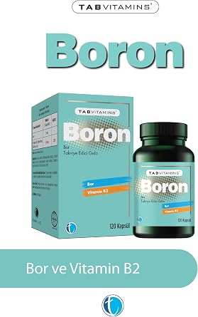 TABVITAMINS Boron 120 Bitkisel Kapsül Bor 3 mg Vitamin B2 (3 paketi)