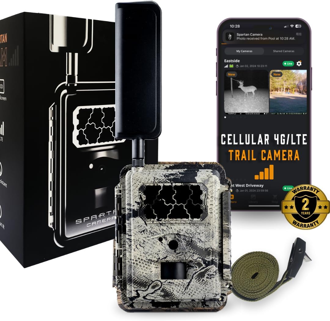 Spartan Camera Gocam 4G LTE Trail Camera, Spartan Multi-Carrier, Remotely Update Camera Settings, Fully Configurable via App, HD Video, HD Photo, Blackout Flash, Hunting, Security, Surveillance