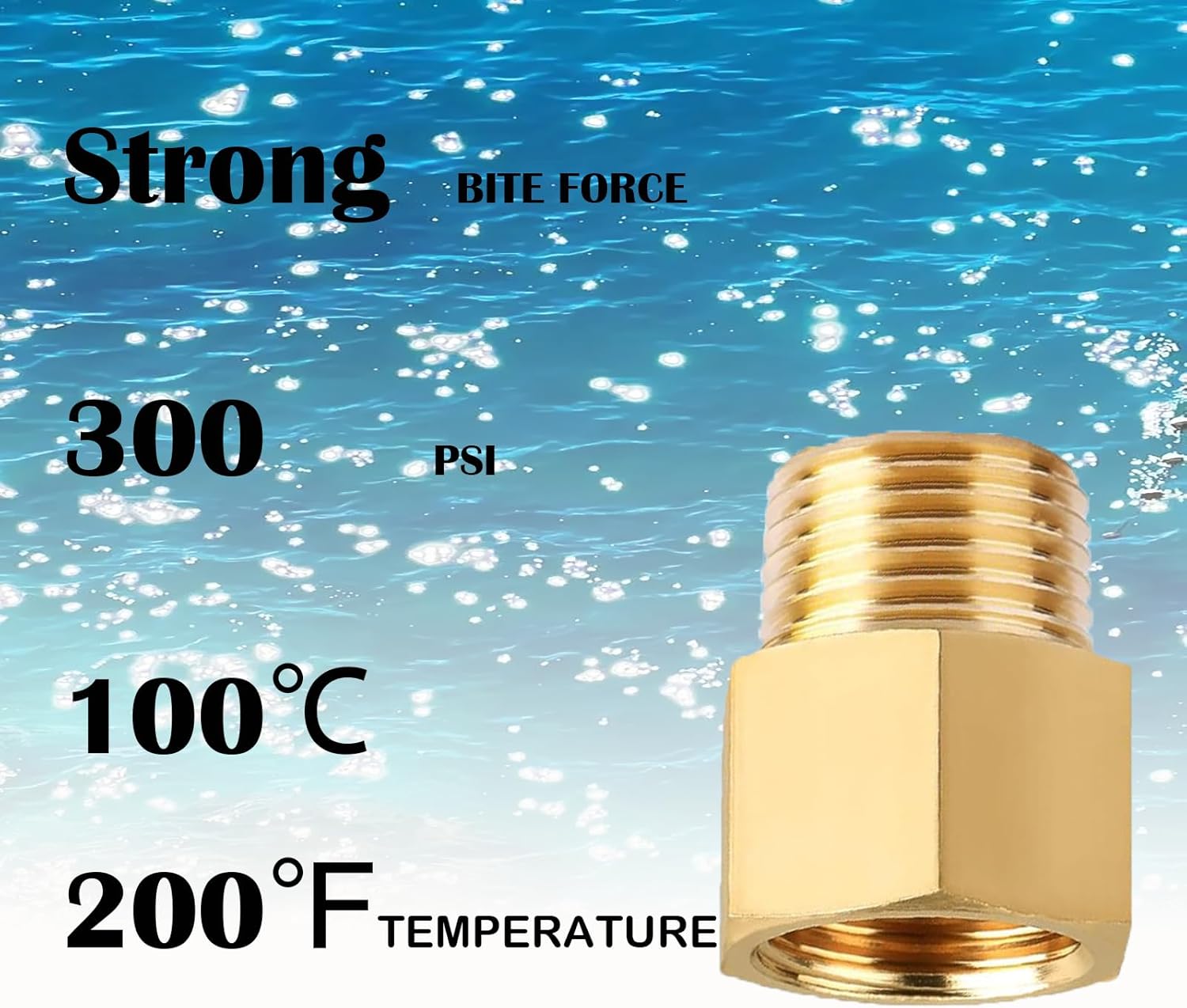 4-Pack Brass Pipe Fittings, 3/8 to 3/8 NPT Fittings Adapter, 3/8 NPT Male Pipe x 3/8 NPT Female Pipe