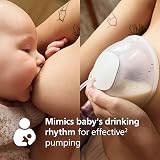 Philips Avent Hands-Free Double Electric Breast Pump, Hospital-Strength Motor, Mimics Baby's Drinking Rhythm, Pumps up to 85 Times per Minute, 2 Collection Cups, 4 Breast Shields, Model SCF547/11 - 2