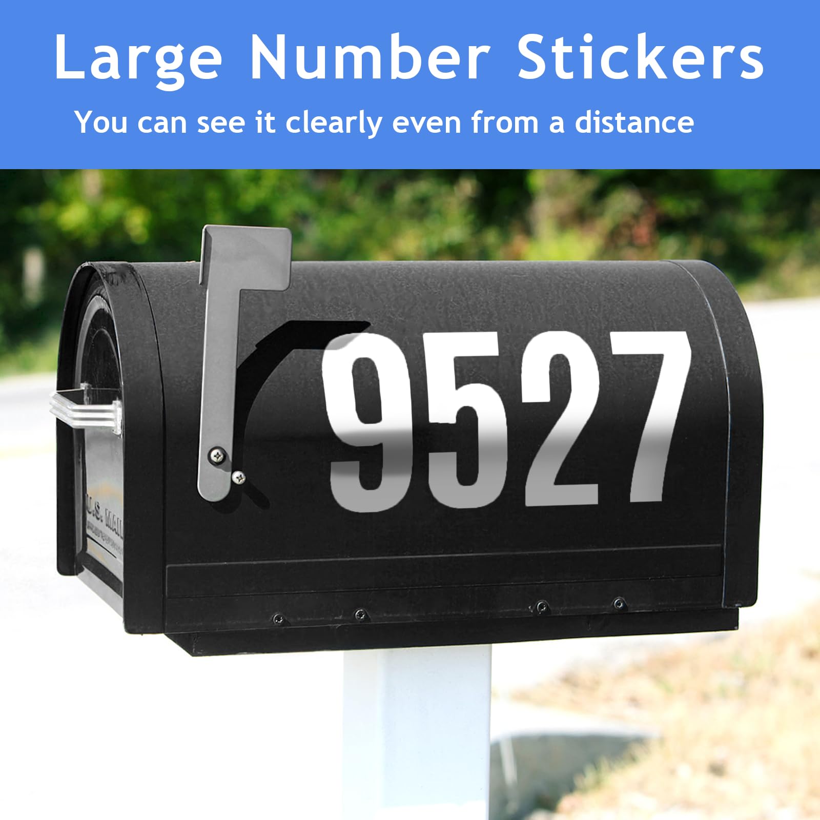 Adesivi Numeri Grandi 10cm - 160 Pezzi Bianco E Nero, Vinile Impermeabile, Per Cassette Postali E Indirizzi - Foto 3