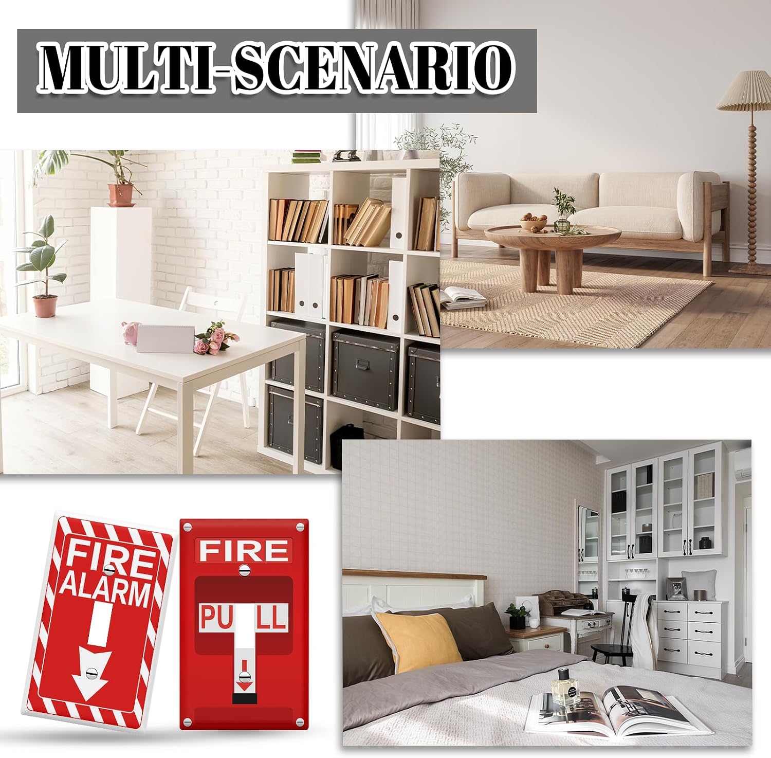 Fire Alarm Light Switch Cover Plate Decorative Wall Plates 1 Gang Single Toggle Firefighter Gifts Walls Plate Lightswitch Cover Electrical Switchplate Fire Alarm Emergency Wall Decor, 2 Pack