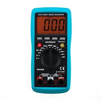 ALLOSUN Digital Multimeter Continuity Diode Transistor AC DC Volt Battery Tester DMM EM420B