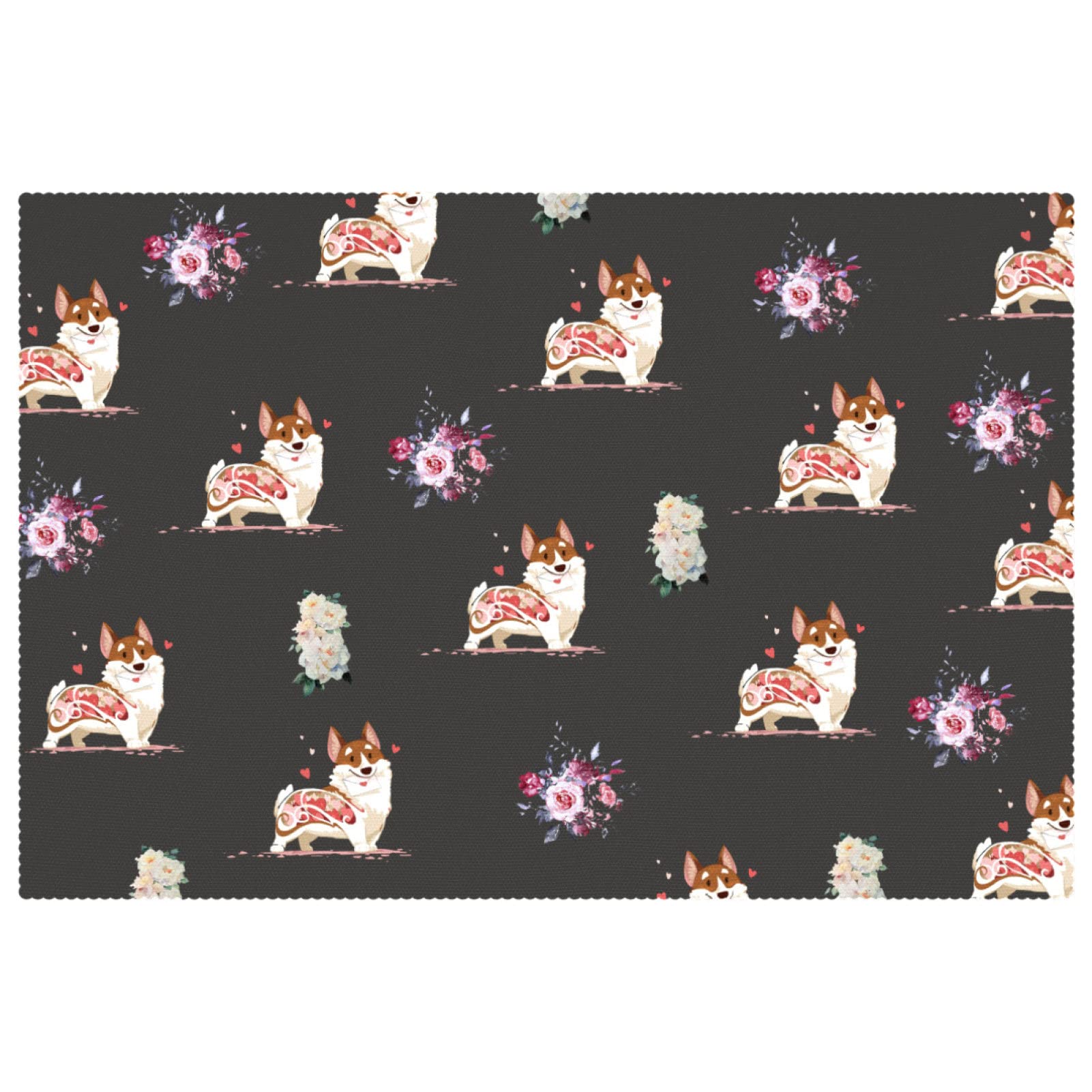 Sets de table Corgi antidérapants et résistants à la chaleur lot de 6