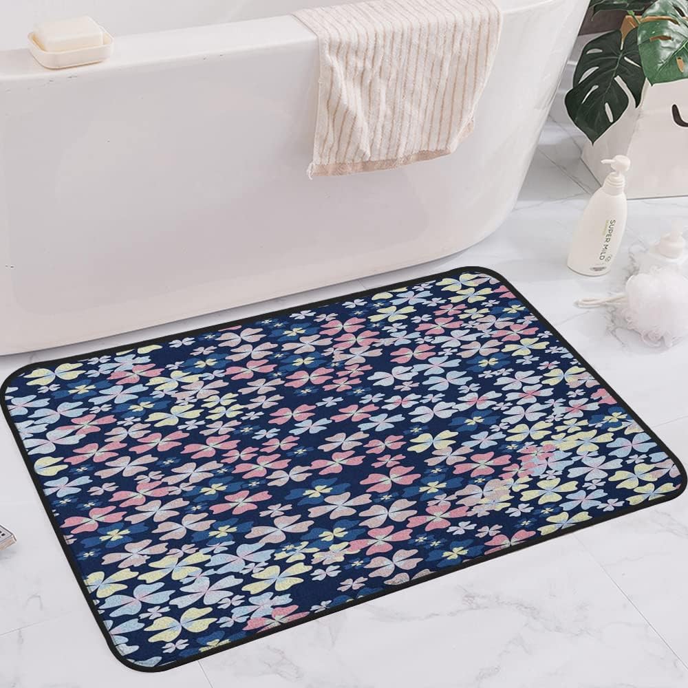 NonSlip Bath Mat, Flower Lilac Flowers Blossoms in Spring Romantic