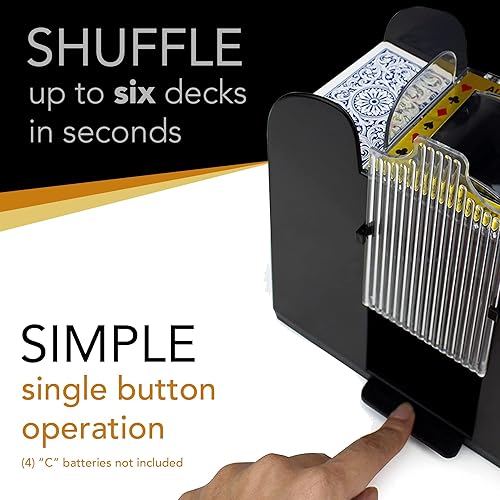 Miniatura 2 de Ultimate Card Game Essentials Bundle - 6 Deck Battery-Operated Automatic Electric Card Shuffler  12 Decks Standard Index Poker Playing Cards  9 Deck