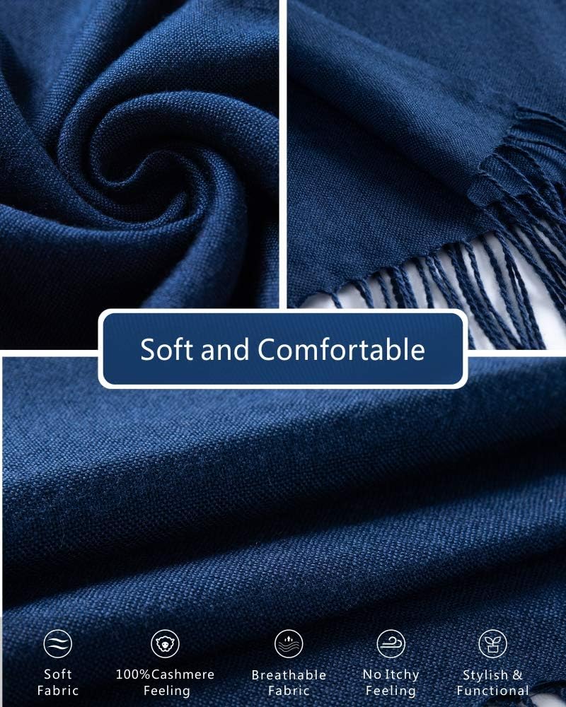 EURKEA Women's Wool Blend Pashmina Shawl Scarf Silky Soft Non Itchy Wrap image 4