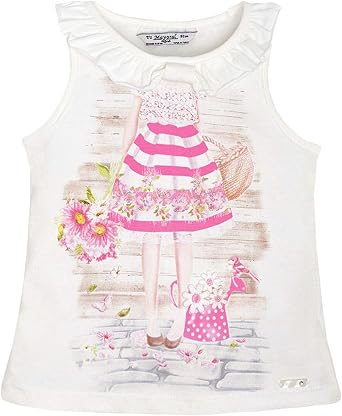 Mayoral Chic Little Girls 2T-9 Novelty Graphic Print Fashion Tank Top/Tee