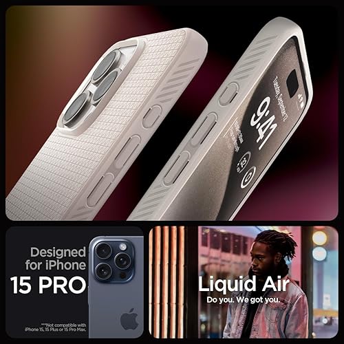 Vista 350 de Spigen Liquid Air - Funda diseñada para iPhone 13 Pro Max (2021), color negro mate