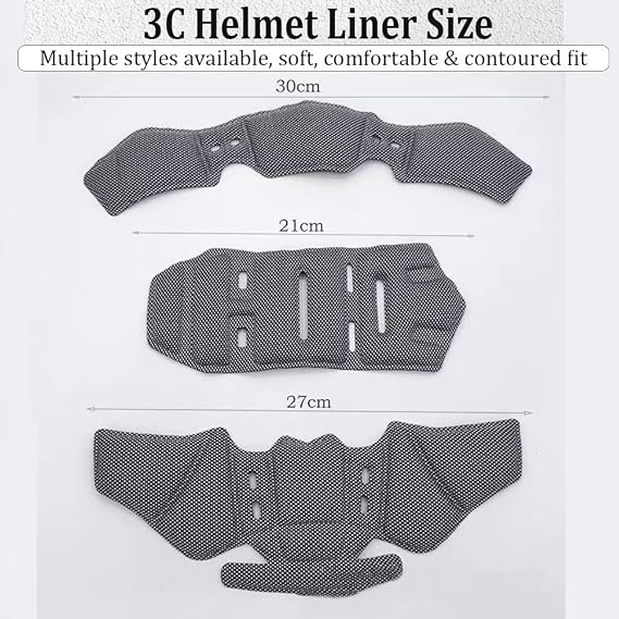 Helmet Padding for Bell Pit Boss/Pit Boss Carbon, Breathable Motorcycle Helmet Liner, Memory Foam Pad Protective Mat Kits Set, Comfort Helmet Cushion Replacement Liner,A Black