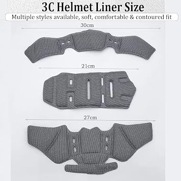 Helmet Padding for Bell Pit Boss/Pit Boss Carbon, Breathable Motorcycle Helmet Liner, Memory Foam Pad Protective Mat Kits Set, Comfort Helmet Cushion Replacement Liner,A Black