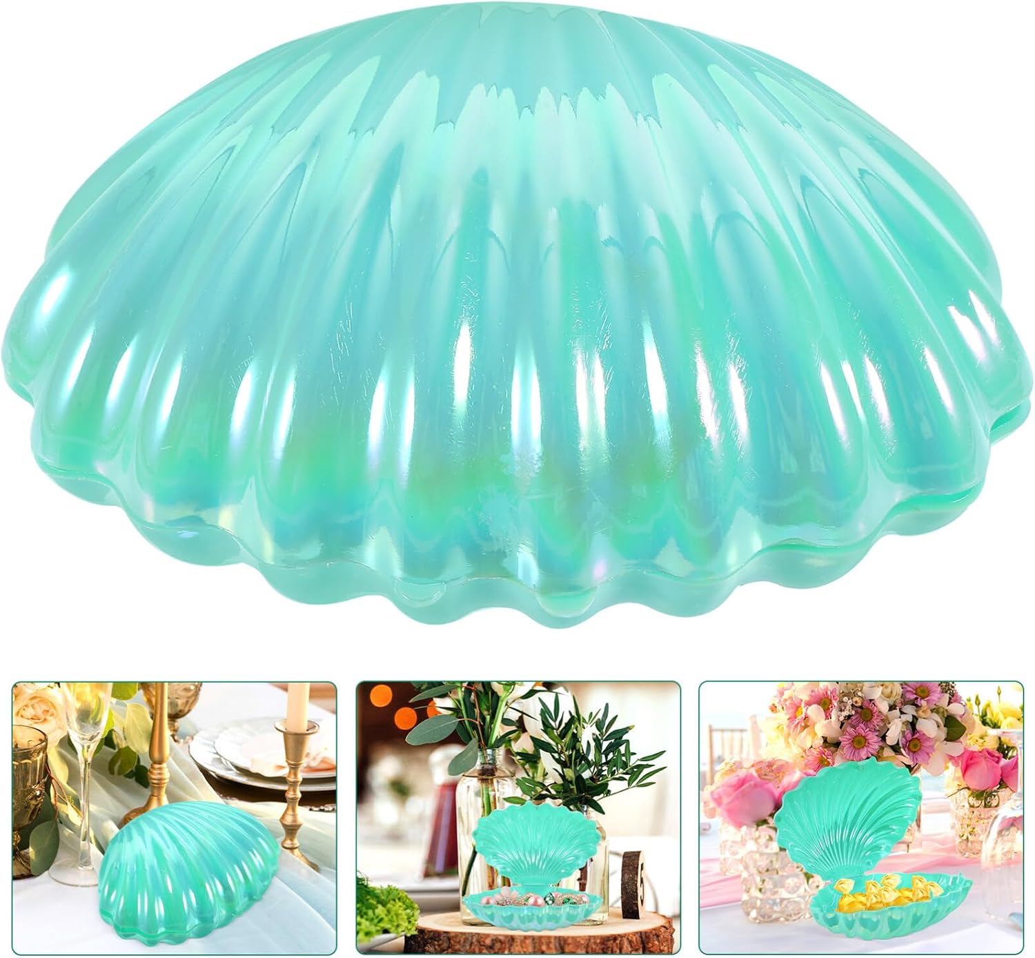 jojofuny Xmas Shell Jewelry Box Green PP Storage for Small Jewelry
