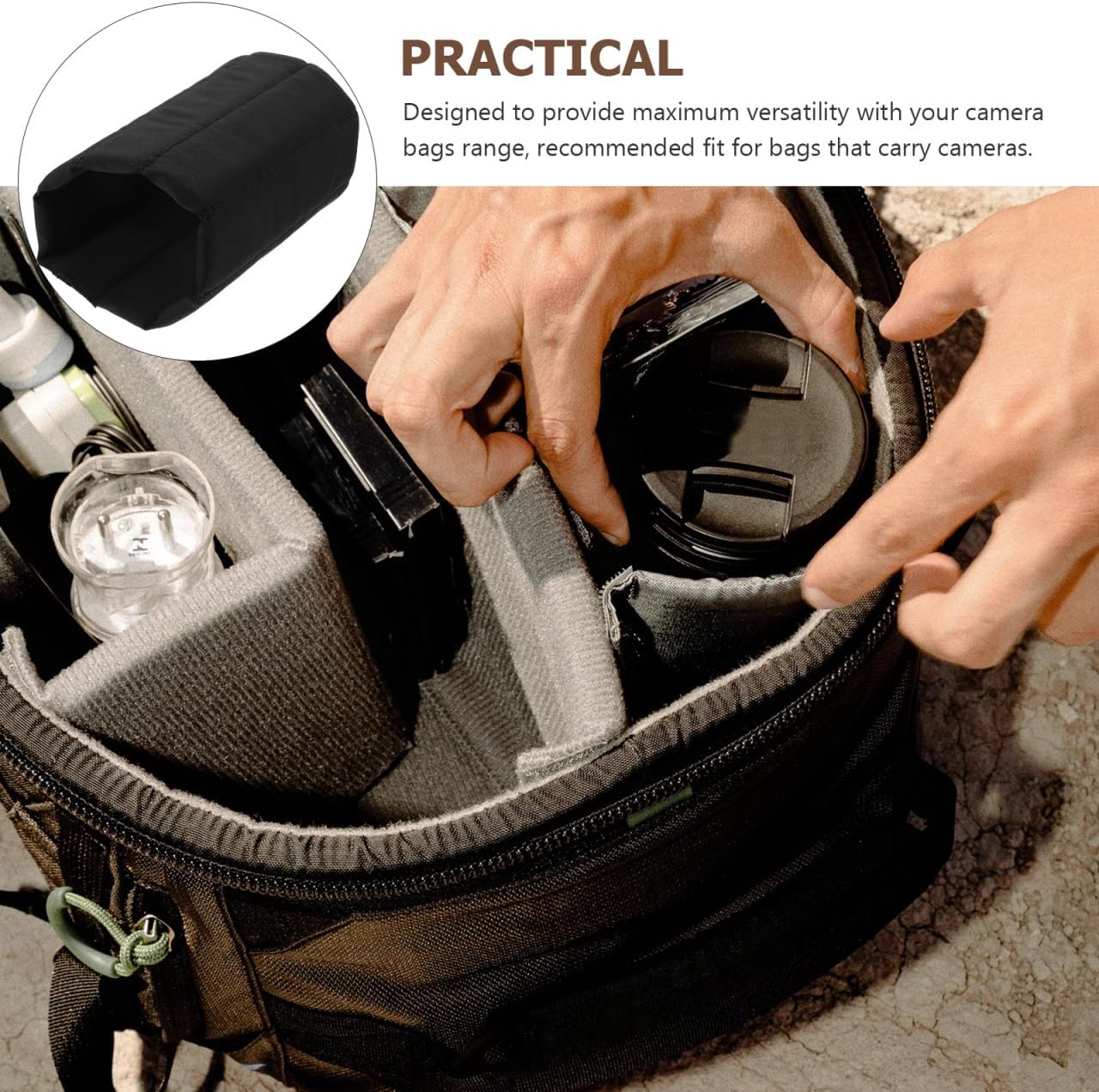 Gadpiparty Camera Bag Dividers 2Pcs Adjustable Shock Absorbing Inserts for Camera and Accessories Organizer Lightweight Black 11X4.7 Inch