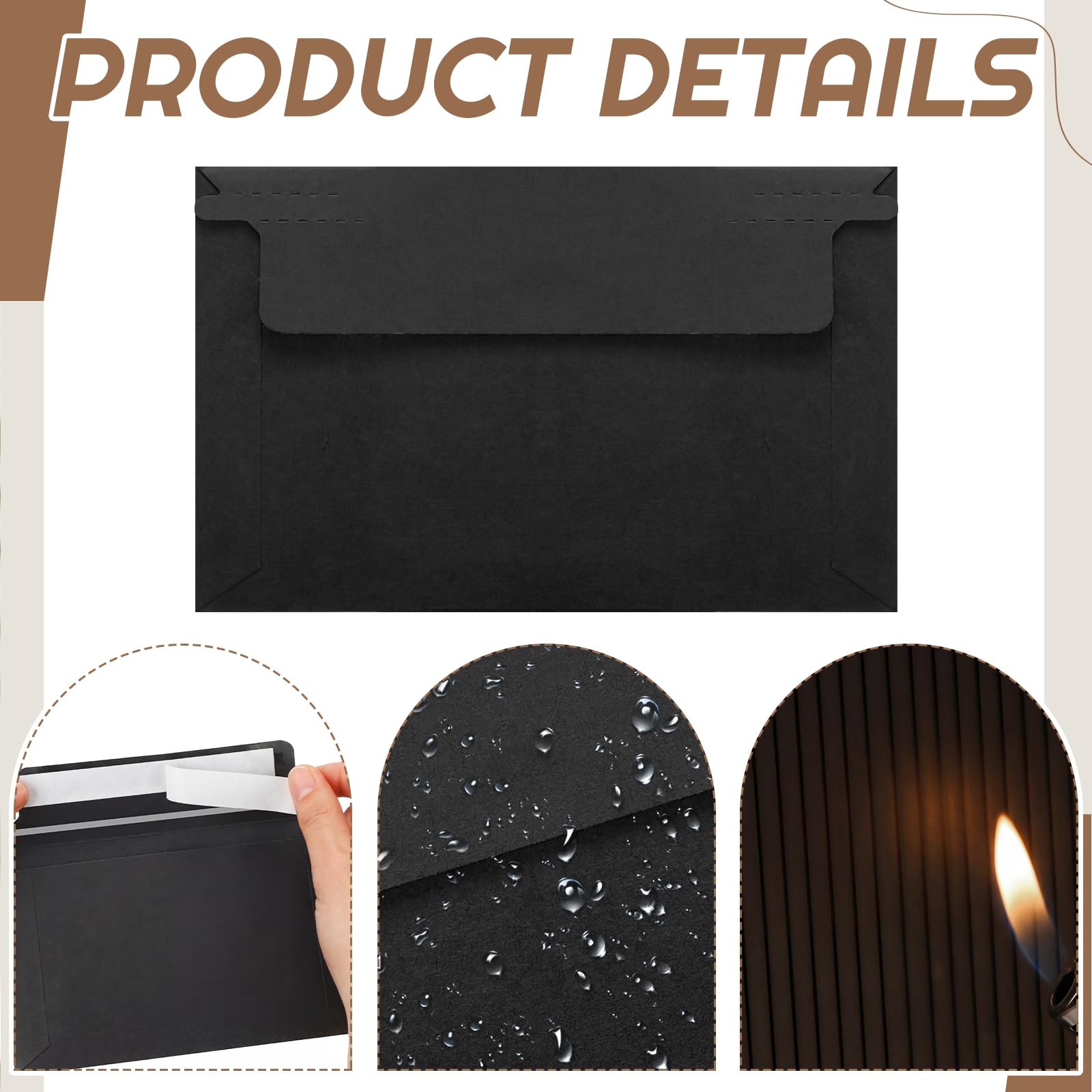 Faccito Lot de 200 protections pour cartes à collectionner et enveloppes en vrac pour envoi, fournitures de défense supplémentaires (noir) 10,2 x 15,2 cm