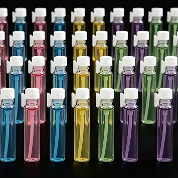 Mini Clear Glass Perfume Sample Bottles, 1ml Empty Refillable Cologne Decant Bottles, Portable Empty Container-100Pcs