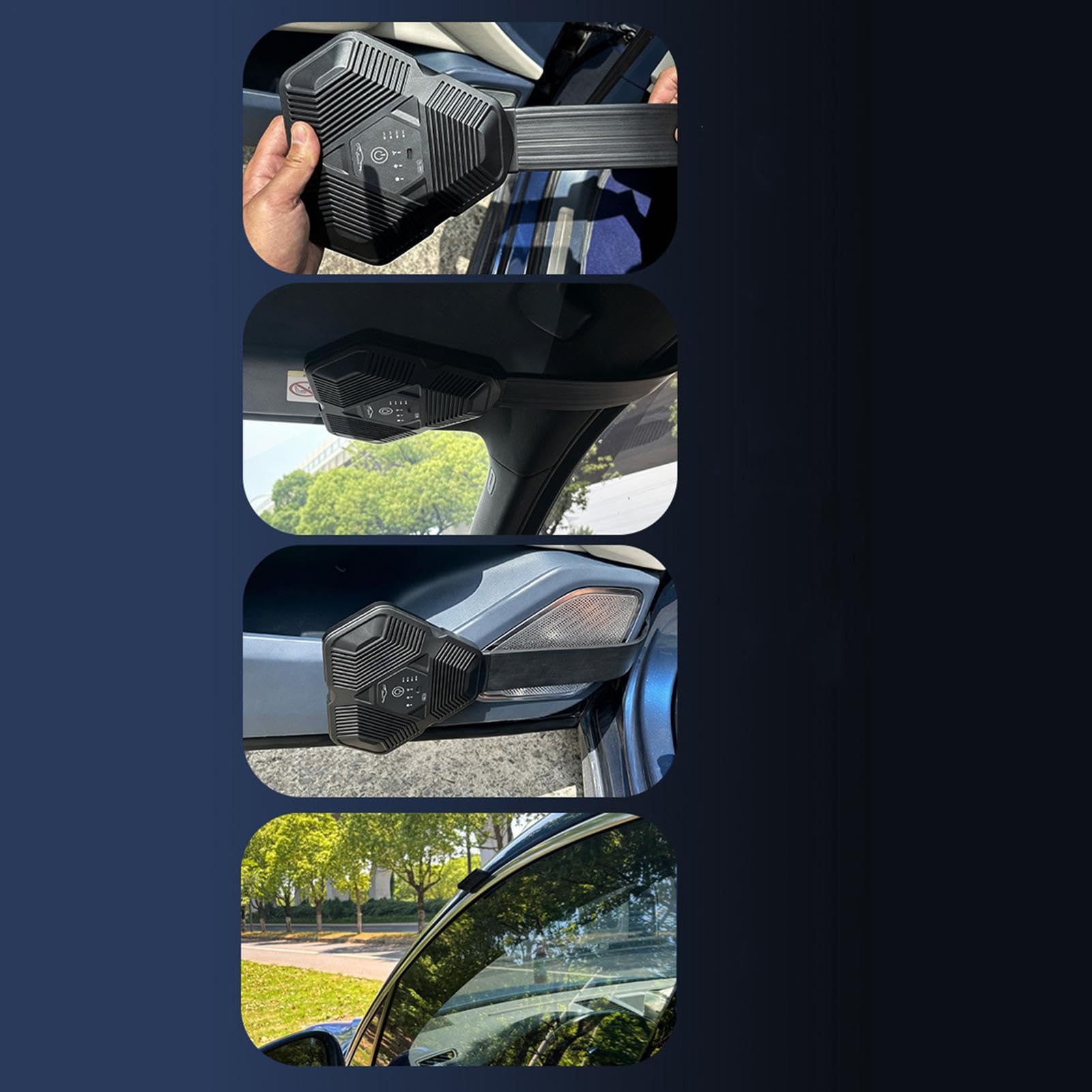 Wentylator Samochodowy Okienny Akumulatorowy radiator chłodzący z trzema | Wentylatory Wentylacyjne Do Podróży, Codziennej Jazdy, Autostrad, Kamperów, Ciężarówek, Vanów,