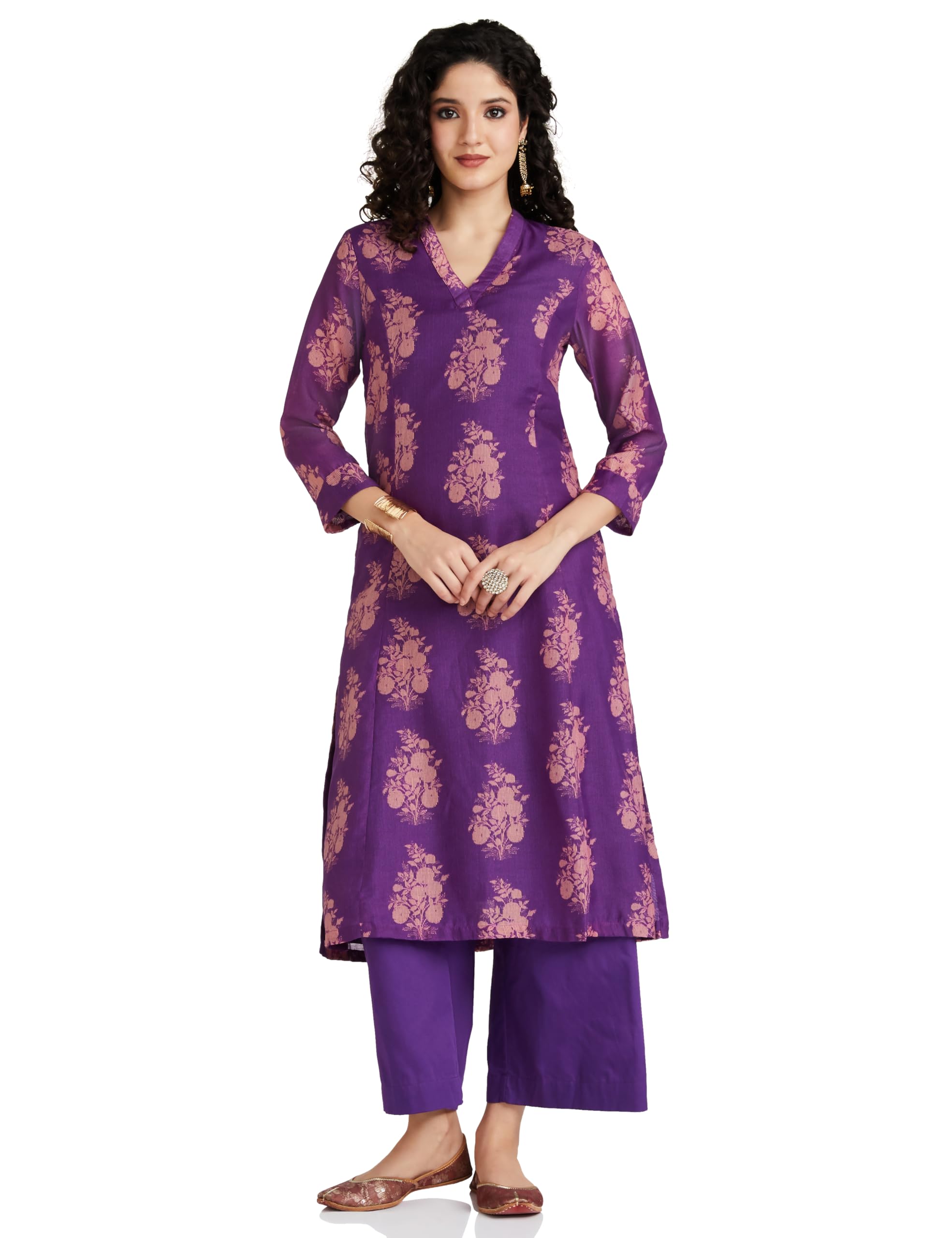 biba Women Art Silk Kurta And Palazzo Set-picture-28