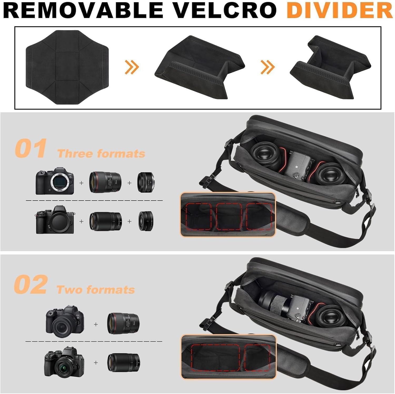 Comecase Hard Shell Camera Sling Bag for DSLR & Mirrorless, Water-Resistant Crossbody Camera Case with Tripod Holder & Quick Access, Fits for Canon for Sony for Nikon, Travel & Street Photography Bag