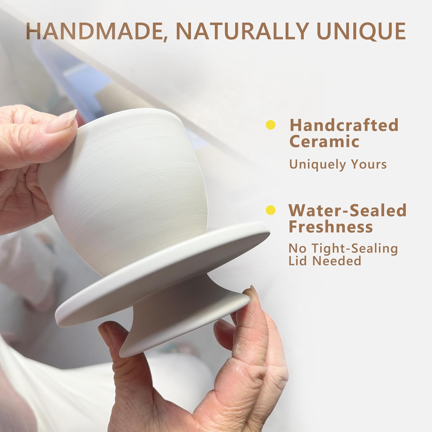 セラミックバタークロック カウンタートップ用 250ml (8.5オンス) フレンチスタイル バターキーパー 蓋付き フレッシュバタ