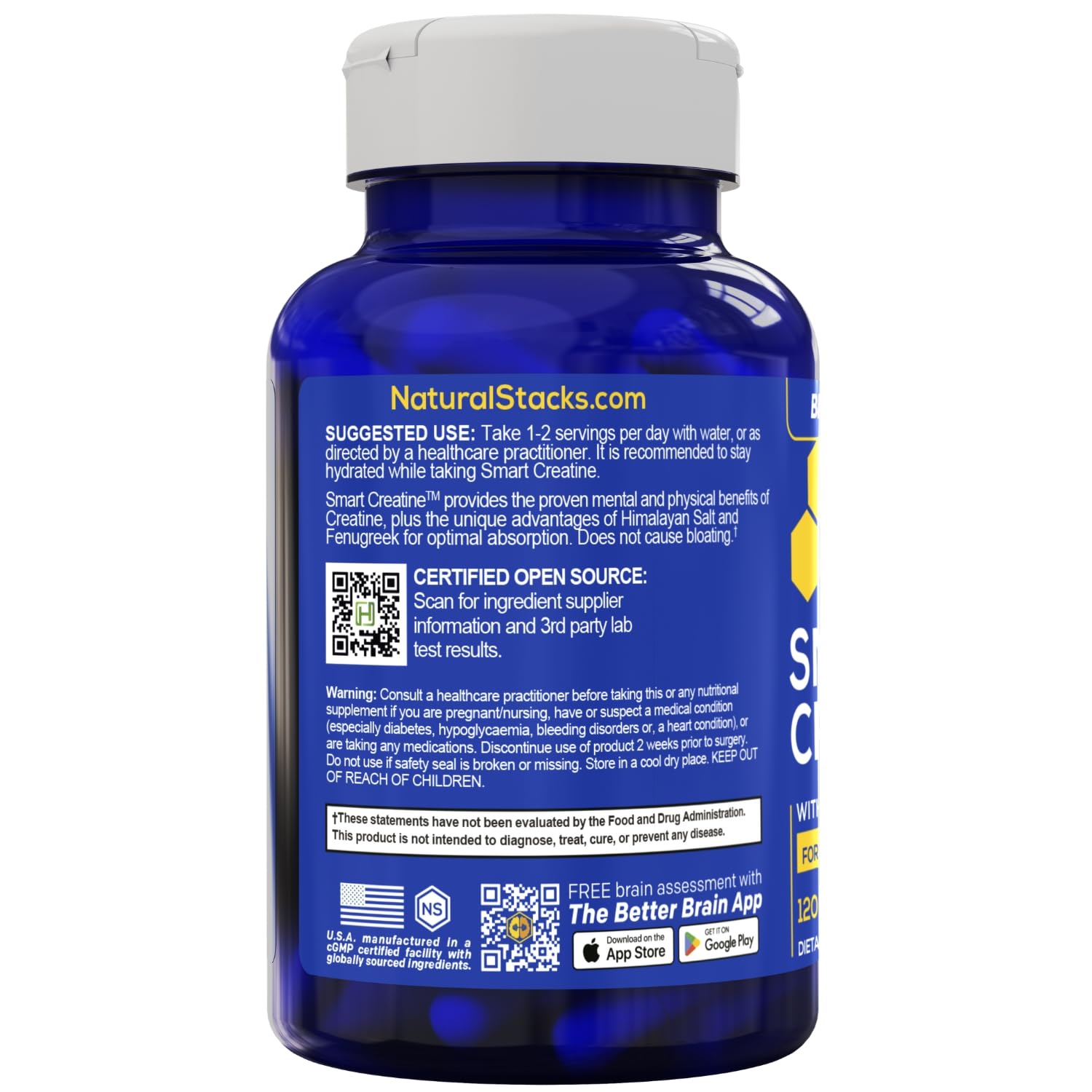 Smart Creatine Monohydrate 2500mg - Advanced Absorption Formula - 120 Ct — Amazon image 7