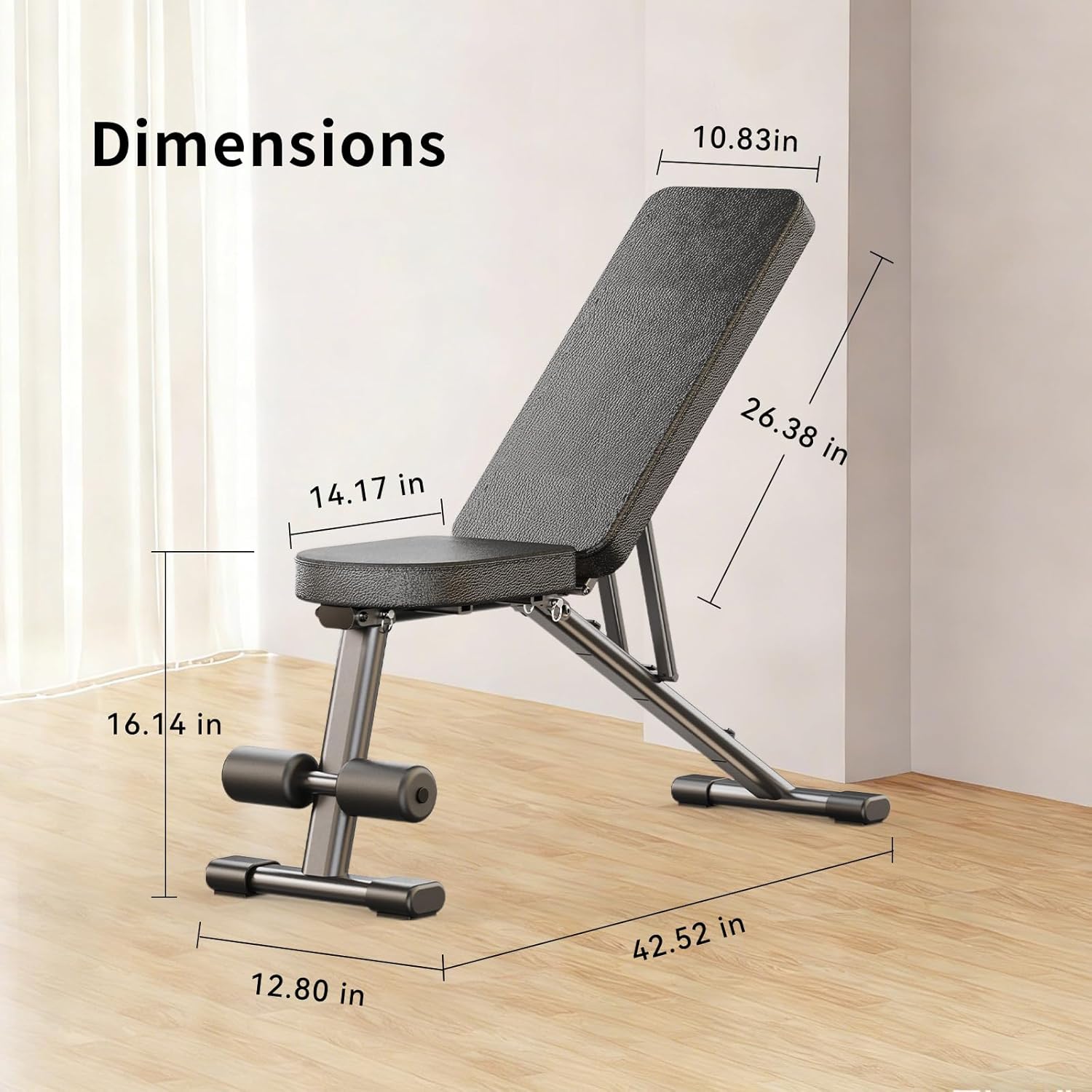 Adjustable Weight Bench for Home Gym, Stable Folding Workout Bench for Dumbbell & Full Body Strength Training