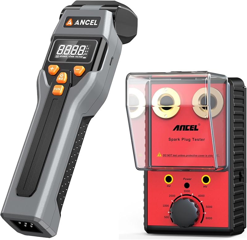 ANCEL LT70 Digital Timing Light Automotive with ANCEL SP02 Spark Plug Tester Automotive