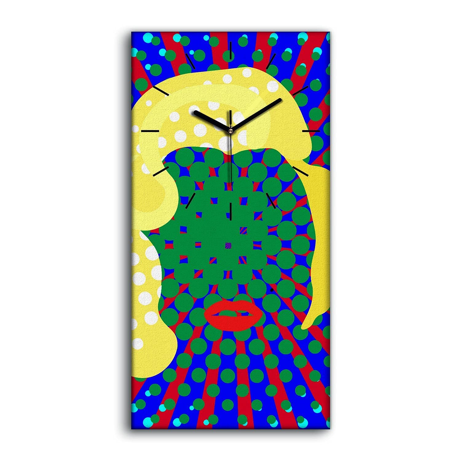 Horloge sur Toile Sans Tic Tac Mains Noires 30x60 pour Chambre Silencieuse