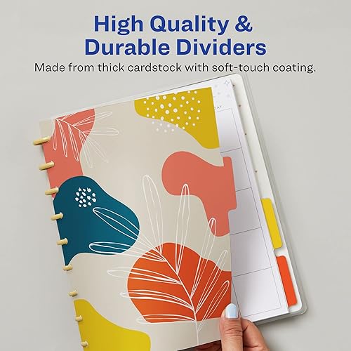 Miniatura 5 de Avery Divisores de planificador para planificadores Happy Planner de 9 discos de tamaño clásico, juego de 4 pestañas, diseño de follaje, 1 juego