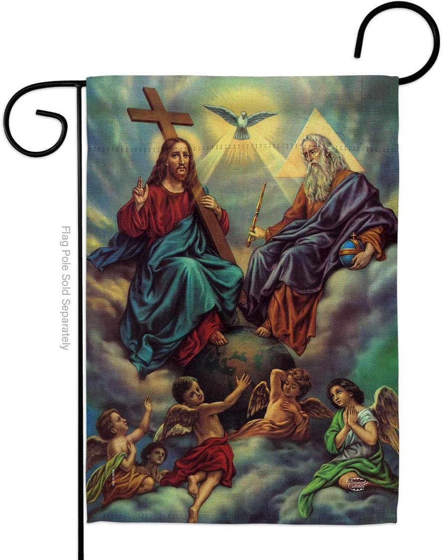 The Holy Trinity Garden Flag - Religious Faith Hope Grace Peace Dove Christian Religion Easter - House Decoration Banner Small Yard Gift Double-Sided Made in USA 13 X 18.5