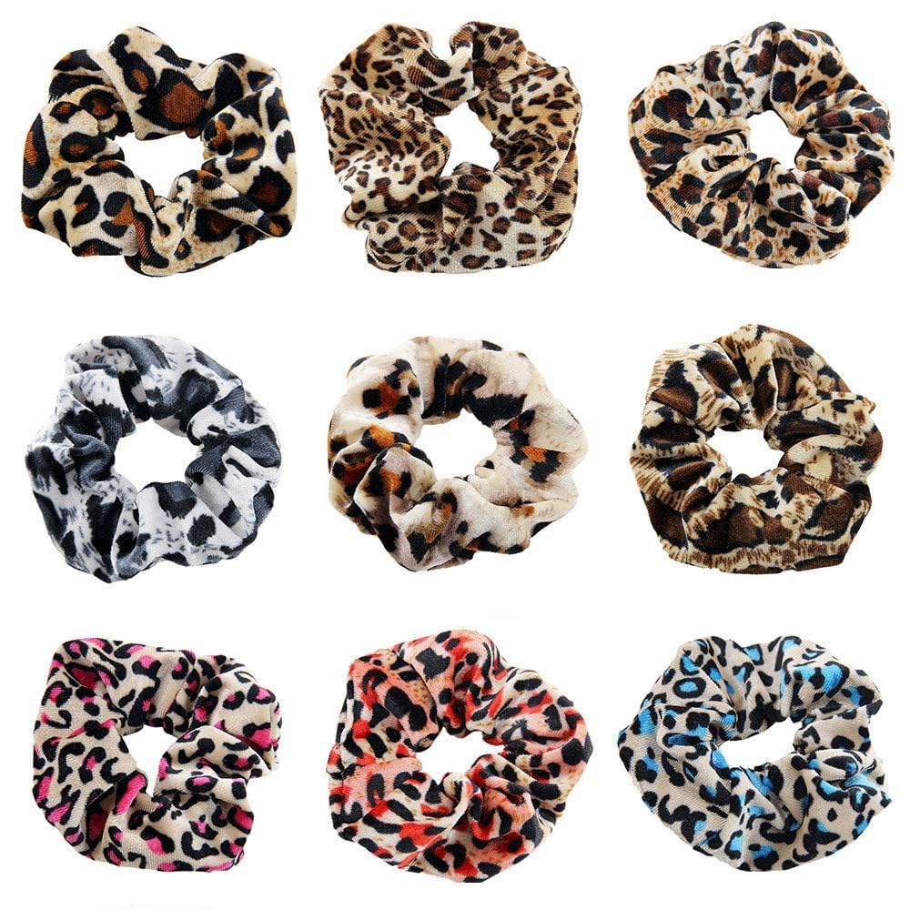 Animal Printed Velvet Hair Scrunchies | Soft Strecheable Hair Rubber Bands | Girls Hair Scrunchy Ties Ponytail Holders | Hair Rubber Bands For Women (Multiprinted Colors, Pack of 6 Pcs)-image-14