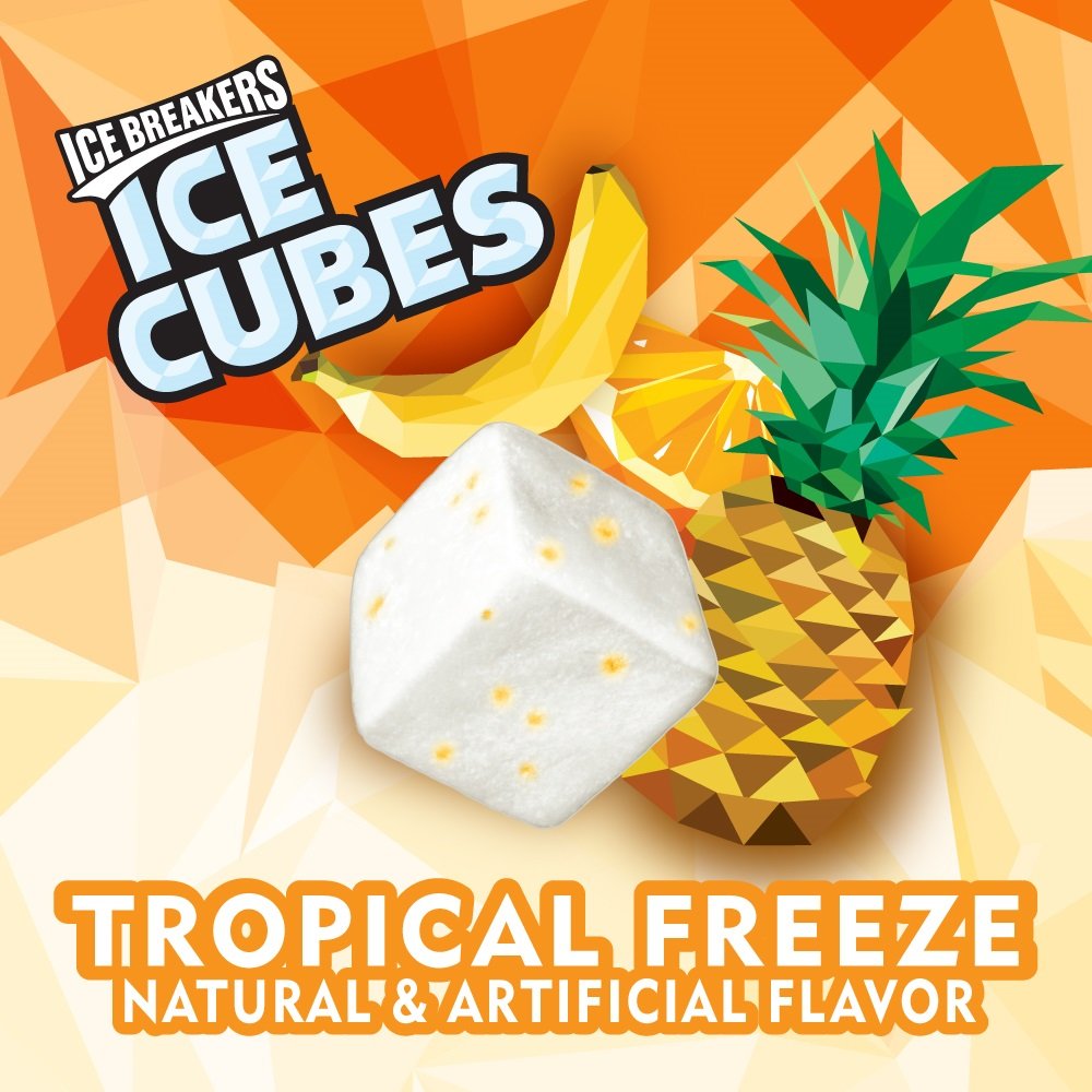 ICE BREAKERS Ice Cubes Sugar Free Gum, Tropical Freeze, 40 Piece Buy Online in United Arab