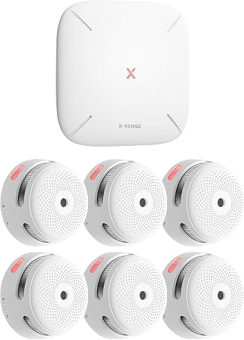 X-Sense Smart Smoke Detector, with SBS50 Base Station, Wi-Fi Smoke Alarm, Compatible with X-Sense Home Security Application, Wireless Connected Fire Alarm, Model FS61