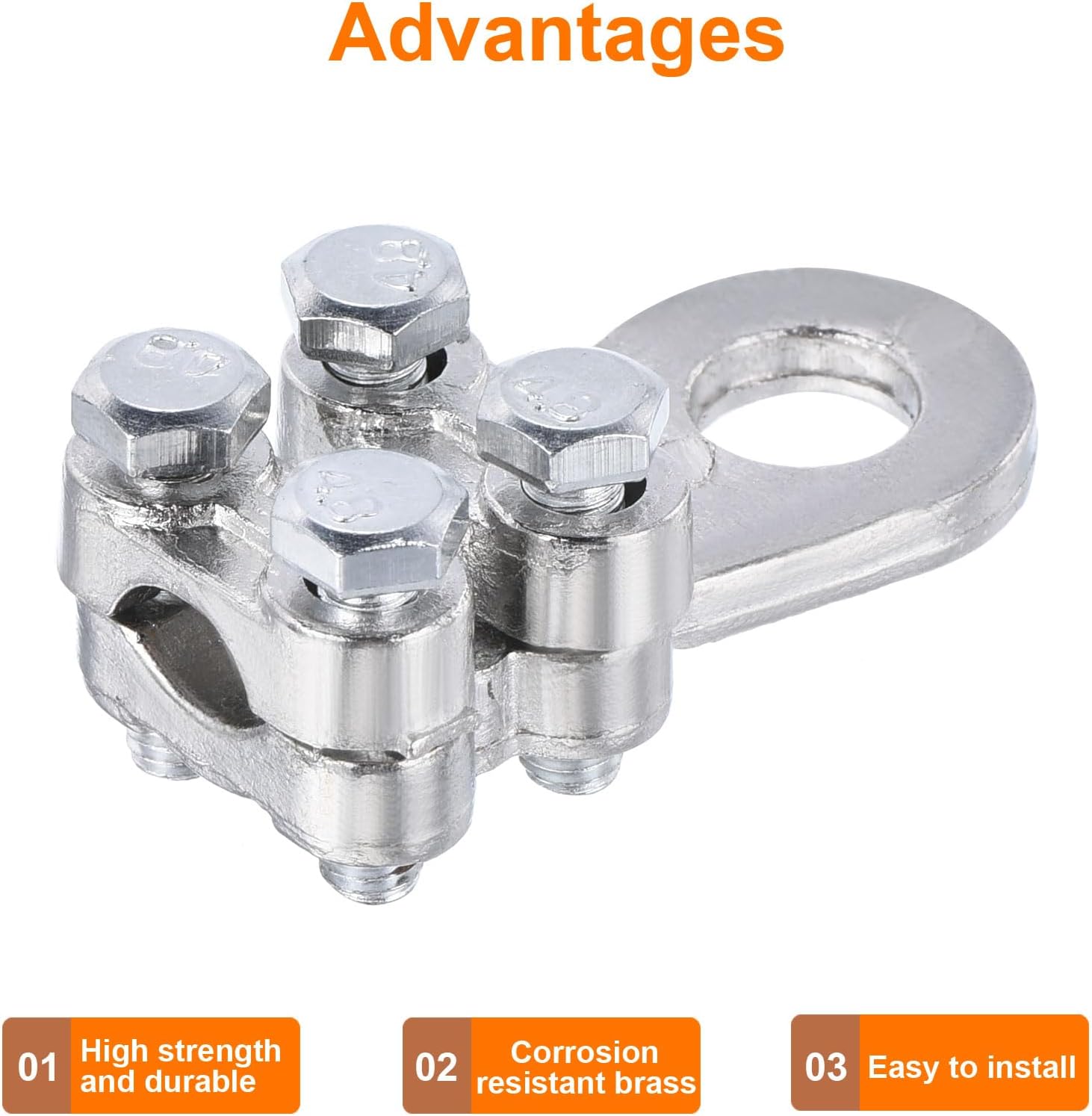 MECCANIXITY Ground Rod Clamps Grounding Clamps Wire Connector for 0.2 to 0.41 Clamping Pipe Range Pack of 3