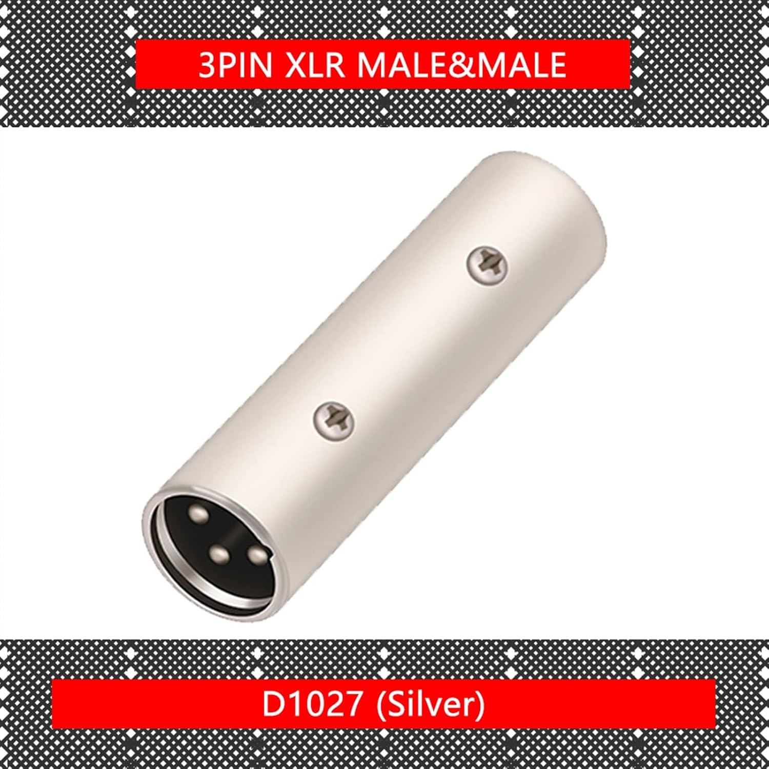 3Pin X L R Female to Female S I M Card Audio Microphone Mic Adapter Connector XLR Male to XLR Male Connectors 10Pcs(10xMM 3P)