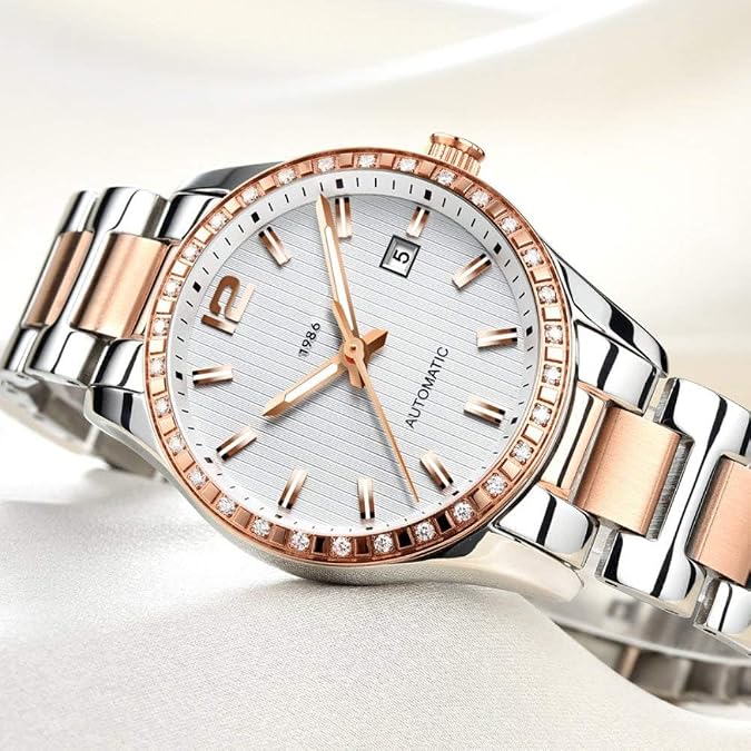 Automatic Watch Fashion Women's Analog Watch Stainless Steel Strap Waterproof Women's Automatic Mechanical Watch