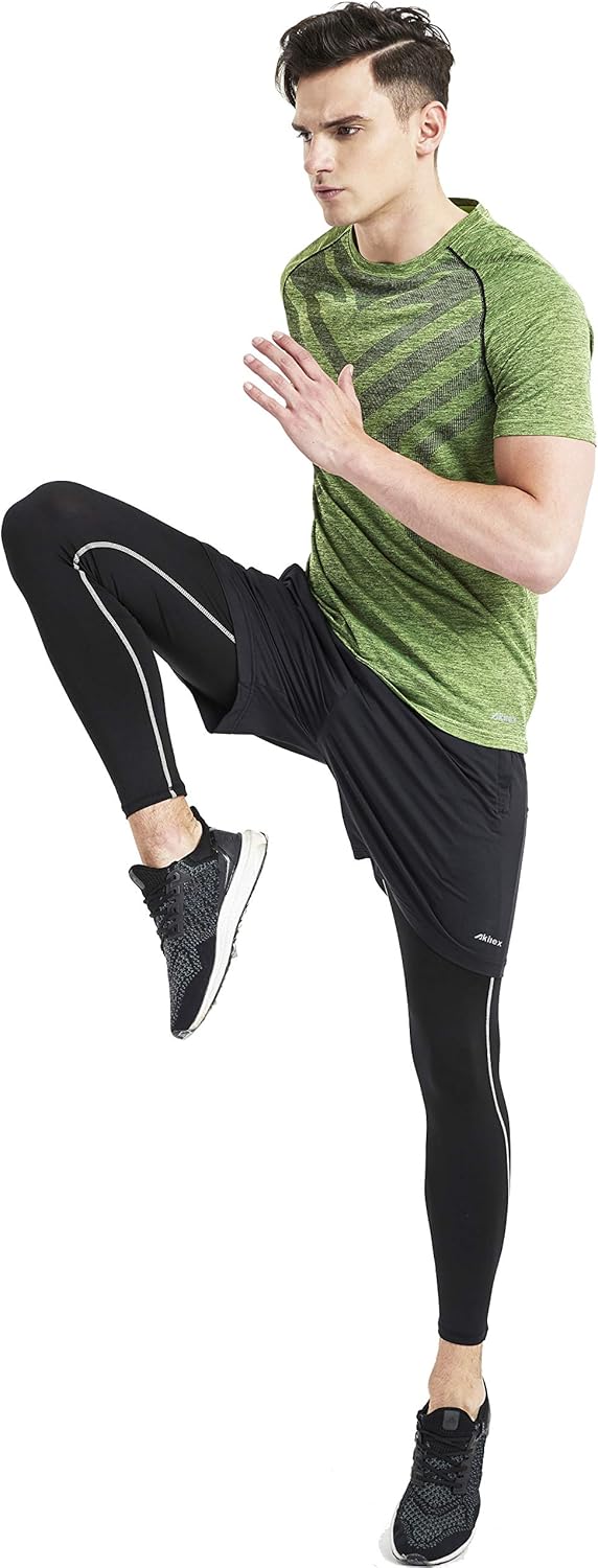 Mens Running Dry Fit T-Shirt Athletic Outdoor Short Sleeve Comfortable Sports Top - Image 3