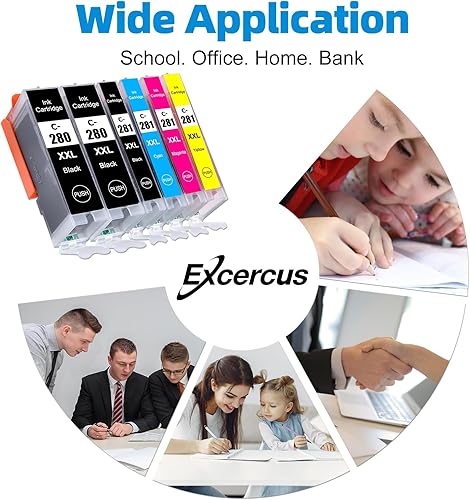 Miniatura 9 de Cartucho de tinta de repuesto compatible para Canon PGI-280 XXL CLI 281 compatible con Canon Pixma TR7520 TR8520 TS6120 TS6220 TS6320 TS8120 TS8220