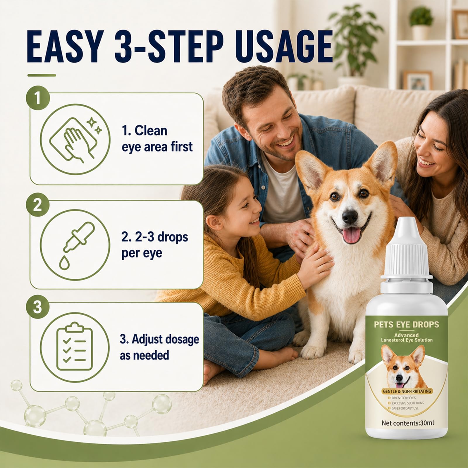Dog Cataract Eye Drops for Dogs & Cats, Hydrating Pet Eye Wash & Lubricating Drops for Cloudy, Dry, Itchy & Watery Eyes, Not for Human, Gentle Daily Eye Care for Tear Stain Cleaning Support, 30 mL — Amazon image 7