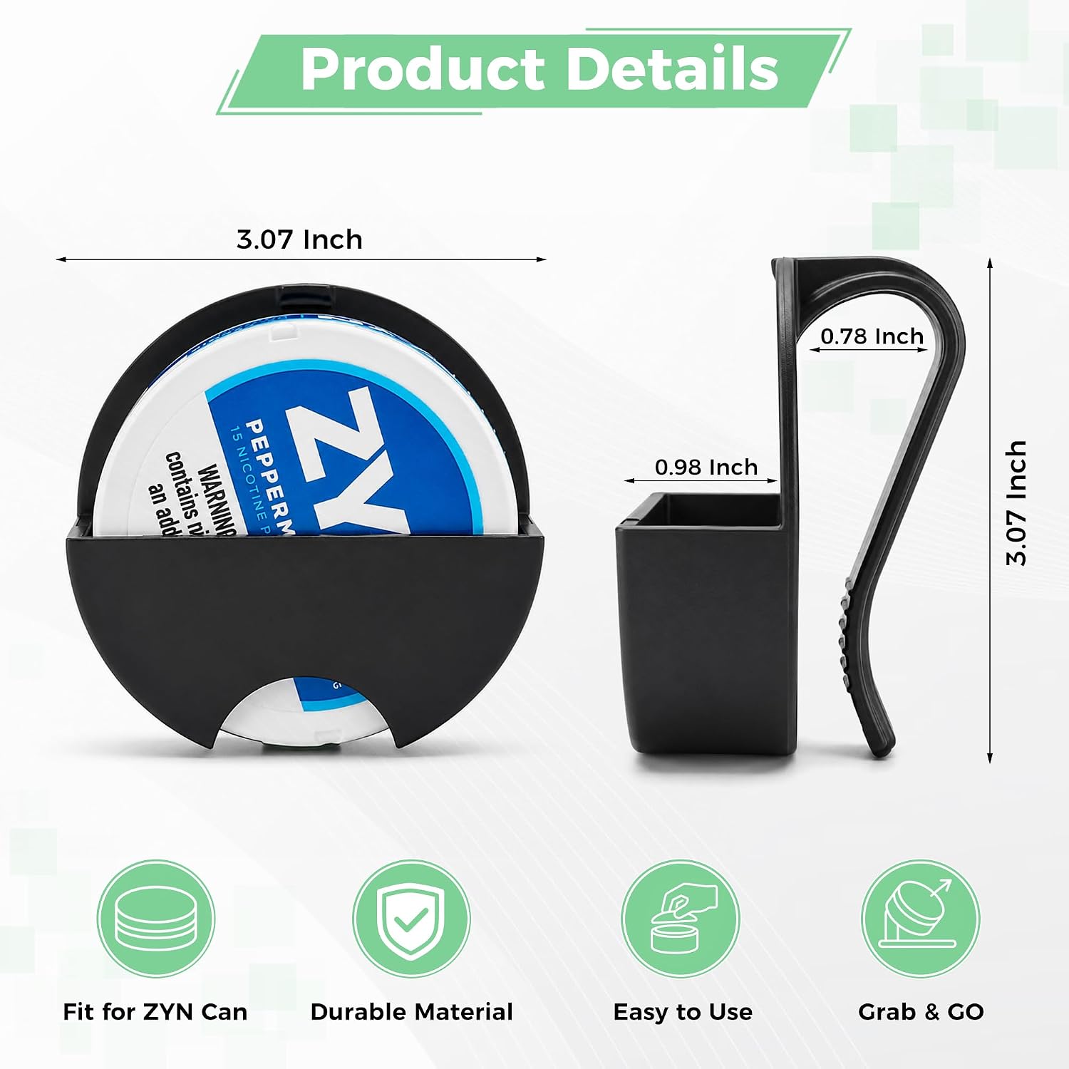 2-Pack Car Visor Holder Clip for ZYN Pouches, Dip Can Holder for ZYN, Snuff Holder for Sun Visor or Belt, Secure & Travel-Friendly Organizer, Great Gift for ZYN Enthusiasts image 2