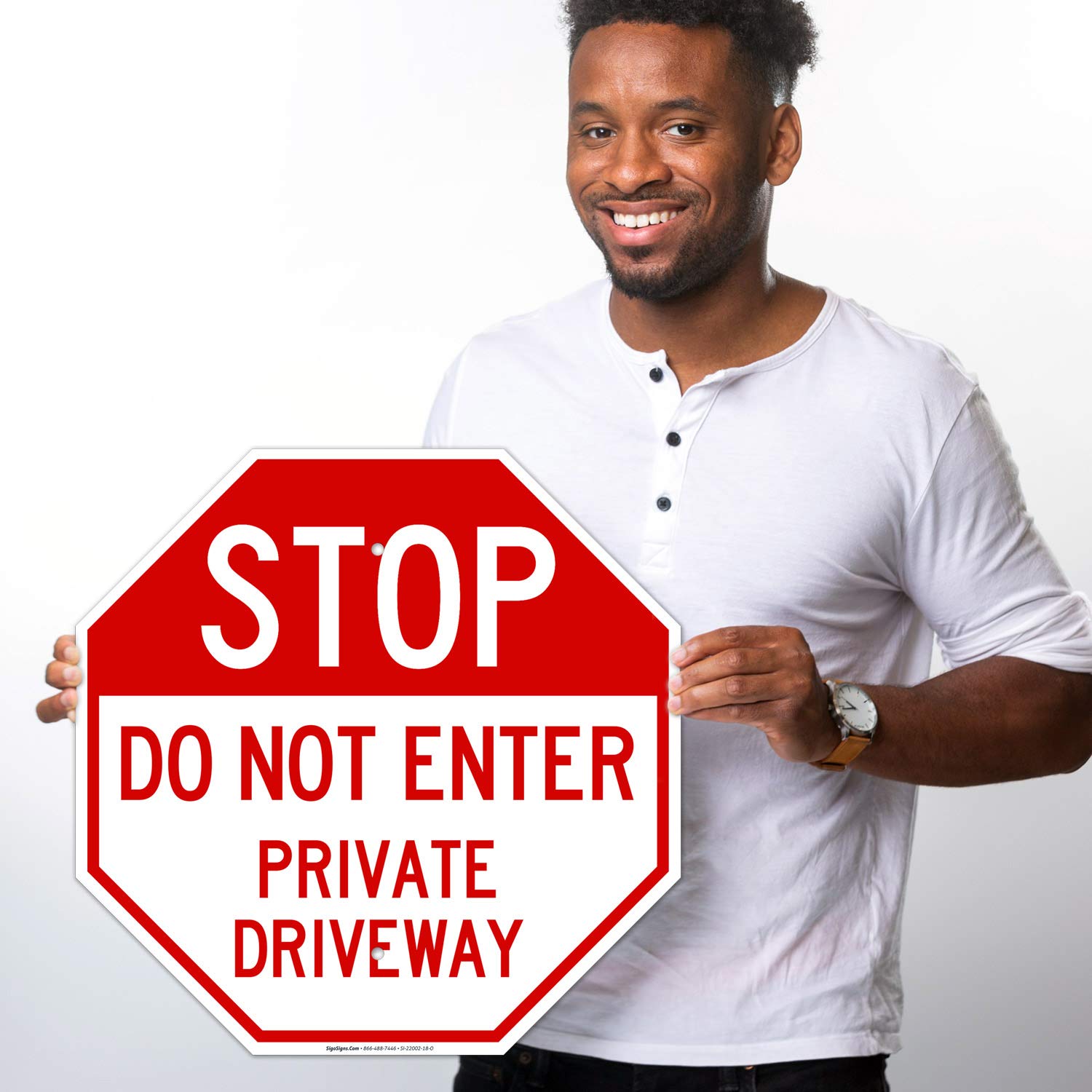 Private Driveway Sign, Do Not Enter Sign, 18x18 Inches, Rust Free .063 Aluminum, Fade Resistant, Easy Mounting, Indoor/Outdoor Use, Made in USA