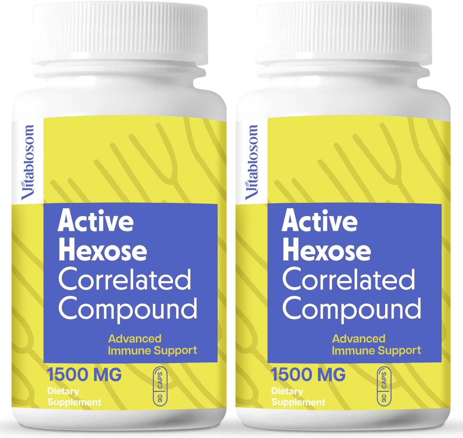 Active Hexose Correlated Compound Supplement 1500mg, Natural Mushroom Supplement -180 Capsules