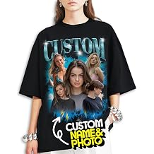 Custom Bootleg Rap Tee Shirt for Boyfriend Girlfriend,Custom Face Photo Shirts,Personalized Gifts for Birthday Valentines