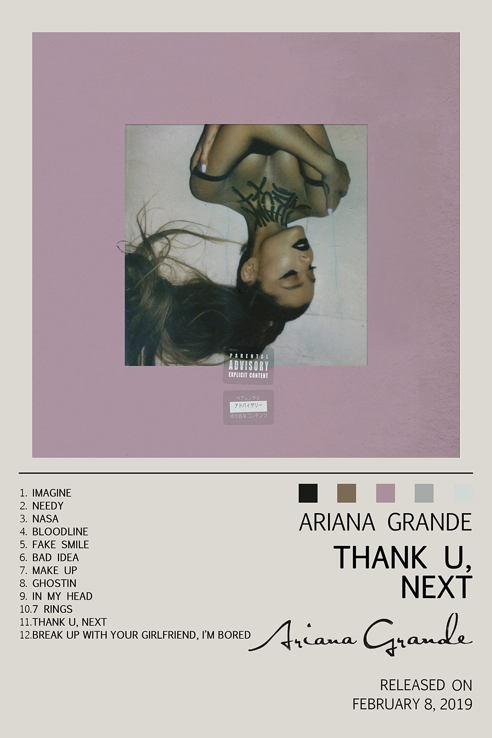 Thank U Next Cover Edit Ariana Singer Grande Thank U Next Music