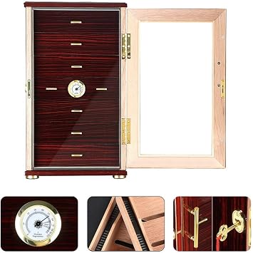Çekmeceli 7 Katlı Sedir Büyük Humidor Puro Kutusu rc49