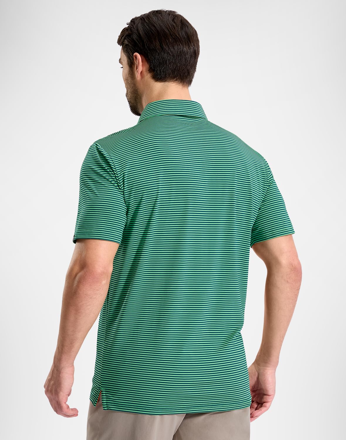 G Gradual Mens Golf Shirt Dry Fit Moisture Wicking Performance Short Sleeve Striped Polo Shirts for Men Dressy Casual — view 4