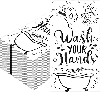 100Pcs Disposable Hand Towels for Bathroom Guest Bathroom Napkins Guest Decorative Paper Napkins Powder Room Spa Wedding Birthday Holiday Anniversary Decor (Black White)